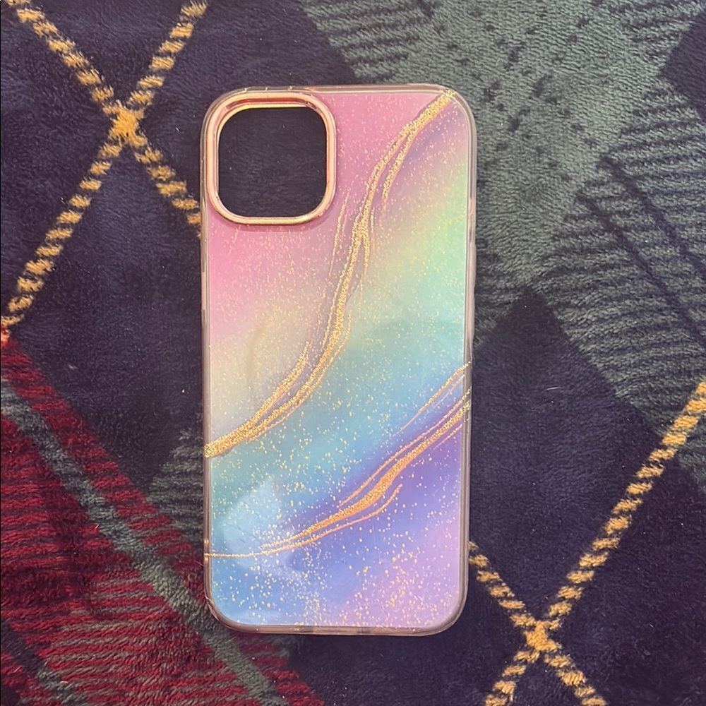 Iridescent Phone Case with Gold Accents